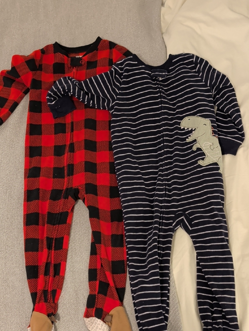 Carter's PJ Bundle Red & Black Buffalo Plaid Footed One-Piece